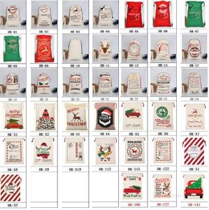 39style lona Santa Sacos Sacos de Presente de Natal Saco de cordão com renas Santas Claus Sack Saco Xmas Presentes Decorações por mar