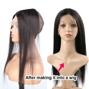 Wholesale t part closure wig for sale - Group buy Ishow x4 Lace Frontal Front x4 Closure T Middle Part x1 Straight Wig Cap with Human Hair for Wigs Women Natural Color inch Pre Plucked With Hairline