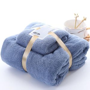 Towel 2pcs/set Super Soft Fluffy Thicken Coral Velvet Absorb Water Hair Swimming Beach Bath For Adult Kids Home Wrap Towels