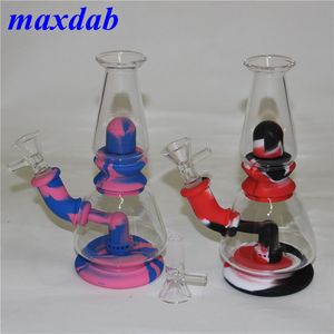 Tubi d'acqua gorgogliante di vetro shisha cavoah silicone tabacco bongs tamponi a rig silicio tubo di fumo