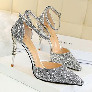 New Woman Pumps Sequins High Heels Women Shoes Fashion Ladies Shoes Gold Sliver Stiletto Heels Sandals