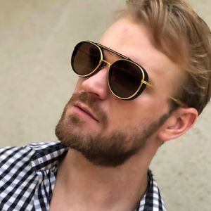 AOZE 2021 Fashion SPACECRAFT Style SteamPunk Polarized Sunglasses Men Women Vintage Brand Design