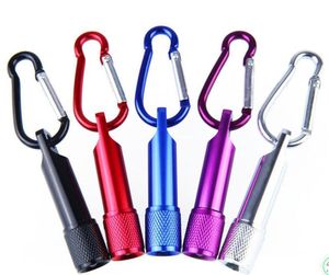 Party Favor Mini LED Flashlight Aluminum Alloy Torch Flashlights With Carabiner Ring Keyrings Key Chain Gifts 5 Color