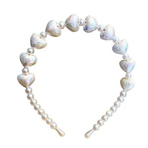 Einzelclips großhandel-Haarklammern Barrettes Perlen Stirnband Single Row Liebe Herz Perlen Kopfstück Elegante Blings Modeaccessoires für Frauen Mädchen D88