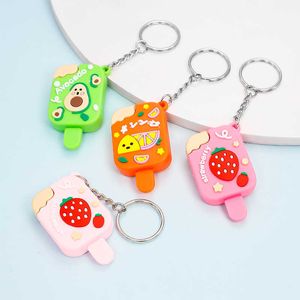 Creative PVC soft ice cream key chain pendant simulation food children's gift key chain Cartoon fruit series ice cream keychain G1019