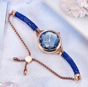 Contracted Fashion Temperament Quartz Watch Ladies Bracelet Business Exquisite Womens Watches Diamond Shiny Girls Wrist Watch Multicolor Optional