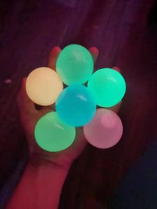 Decompression toy Ceiling Sticky Wall Ball Luminous Glow In The Dark Squishy Anti Stress Balls Stretchable Soft Squeeze Adult Kids Toys Party Gift