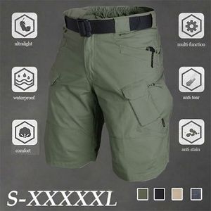 City Tactical Shorts Five-Point Byxor Vattentäta Plaid Men Militär Last Special Krafter Armé Fan Arbete Pant Stor Storlek 5xl 210716