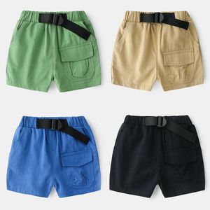 Summer Fashion 2-10 Years European American Style Design Infant Sports Solid Color Elastic Cotton Shorts For Kids Baby Boy 210529