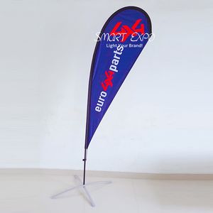 3,5 m langes, robustes Strandflaggen-Bannerdisplay mit einfacher oder doppelter grafischer tragbarer Tragetasche
