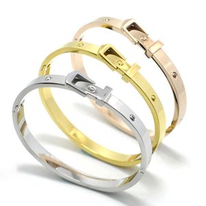 Braccialetti di lusso Braccialetti del braccialetto del braccialetto del braccialetto dei braccialetti dei braccialetti per le donne dei monili di acciaio dello Stianless Stian Grower Grower Braccialetto Bijou Accessori per Bijou Q0717