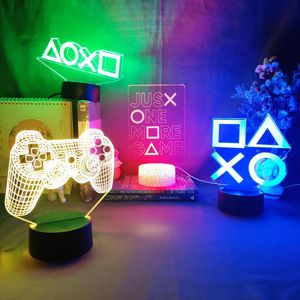 Nachtverlichting Creatieve Slechts een MEER SPEL Teken Lamp 3D Illusion PlayStation Pictogrammen Vakantie Verlichting Decoratie Gaming Room opstellen