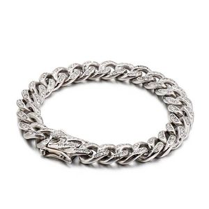 Mężczyźni Craft Bransoletki Kubańska Łańcuch tenisowy Stainless Steel Cool Dla chłopców Prezenty Mozaika Zircon Gold Bangle Hurtownie Dobra Kolekcja