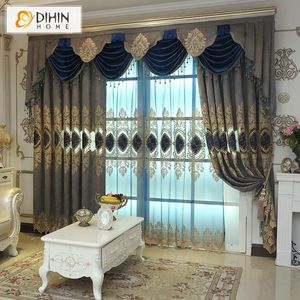 Curtain & Drapes DIHIN HOME Luxury Embroidered Valance Eurpean Sheer For Living Room