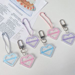 Mode Acryl Herz Anhänger Keychain Mädchen Nette Transparente Acryl Anhänger Key Ringe Rucksack Hängende Verzierungen Geschenke Lieferungen