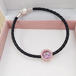amethyst jewelry making kit LAVENDER RADIANT Heart charms pandora 925 silver rose gold bracelet for women men chain spacer bead heart bangle necklace gift 781725LCZ
