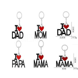 Metall-Familien-Anhänger-Schlüsselanhänger „I Love MAMA/MOM/PAPA/PAPA“-Buchstabenketten, Souvenir-Schmuck, Schlüsselanhänger, Mutter- und Vatertag db920