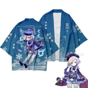 Genshin Etkisi Kimono Cosplay Qiqi Keqing Cosutme Anime Oyunu Etki Projesi Klee Bomb Kimono Cadılar Bayramı Cos Baskılı Pelerin Y0903