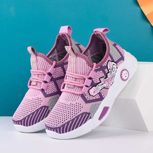 2021 Nya Kid Girls Boys Sportskor Anti-Slip Mjuk Gummi Botten Baby Sneaker Casual Flat Sneakers Skor Barn X0703