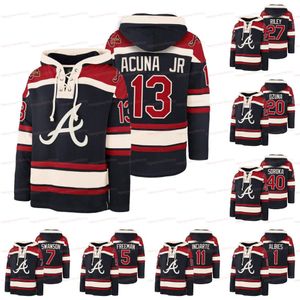 13 Ronald Acuna Jr. Legacy Vintage Hockey Lacer Hoodie Freddie Freeman Marcell Ozuna Dansby Swanson Ozzie Albies Austin Riley Mike Soroka Mike Soroka Ender Inciarte