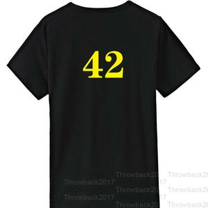 Nr. 42 schwarzes II-T-Shirt zum Gedenken, exquisite Stickerei, hochwertiger Stoff, atmungsaktiv, Schweißabsorption, professionelle Produktion