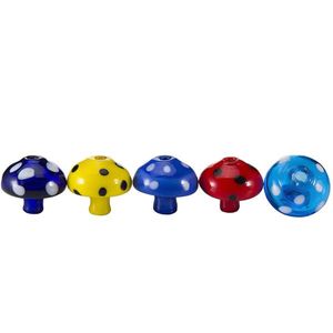 2021 DHL Mushroom Glass Carb Cap Tappi colorati per 4mm Domeless Banger Nail Flat Bowl Enail Diametro 33mm Fondo 11,6mm