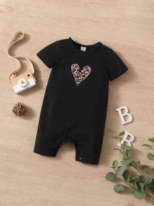 Baby Leopard Heart Print Romper SHE