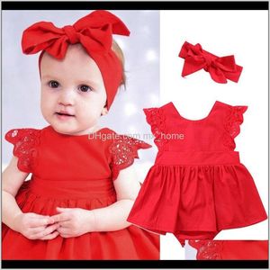 Rompers Jumpsuitsrompers Baby Maternity Drop Delivery 2021 Christmas Clothing Born Baby Girls Kids Xmas Lace Romper Dress Party Dresses Jumps