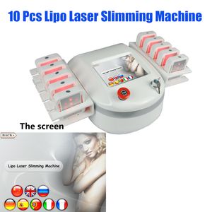 Profesyonel Diyot Lipolaser Zayıflama Lipo Lazer Makinesi 10 Kürekler 650nm Yağ Yakma Sökücü Vücut Şekillendirme Kilo Kaybı Aparatı