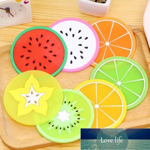 7 pçs / set Fruit forma coaster coaster copo criativo almofadas de isolamento de silicone tapete de bebida quente titular cozinha mesa de jantar mesa decoração suprimentos de fábrica