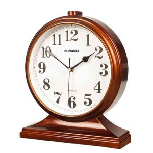 Große Schreibtischuhr Stille Uhr Retro Kreative Wohnzimmer Antike Tischuhr Desktop Schlafzimmer Reloj De Mesa Home Dekoration Geschenk 211111