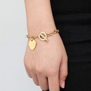 Bracciali da donna in acciaio inossidabile TURN TO Catene OT cuore oro argento Bracciale Pulsera Fashion Jewellry per sempre-amore t style268s