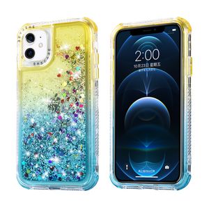 Для Samsung A02 A20 A10S A21S A12 A12 A32 Chase Gradient 3 в 1 PC TPU Bling Quicksand Back Back Cover B