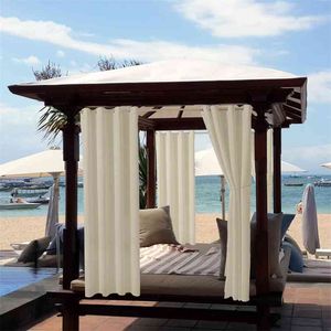 Outdoor Curtains for Patio Rustproof Grommet Top Waterproof Window Curtain Drapes for Porch,Pergola,Cabana,Gazebo,and Sun Room 210913