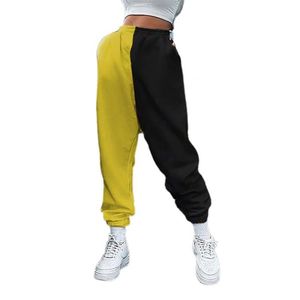 Damskie spodnie Capris 2022 Lato Harerem Casual Moda Hip Hop Color Block Wysoka talia Kobiety Koszulki Związany Luźne Spodnie Cargo Sports