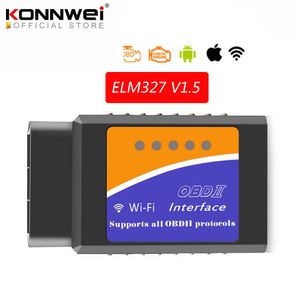 Yeni OBD2 WIFI ELM327 V 1.5 Tarayıcı iphone iOS Oto OBDII için Tarama Aracı OBD 2 ODB II ELM 327 V1.5 WIFI ODB2 AutoScanner