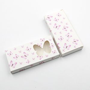 Butterfly Paper Eyelash Packaging Box Lashes Boxes Marmor Lämplig för 10mm- 25mm 3d Mink Eyelashes Tom Fyrkant Fodral Gratis DHL