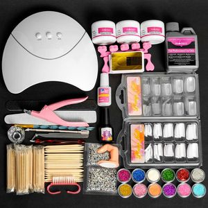 Nail Art Kits Tillbehör För Professionals Akrylpulver Set Semipermanent Full Fake Nails Manicure