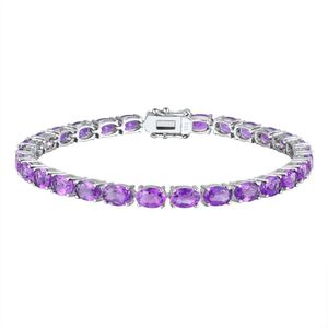 GZ ZONGFA handgefertigter natürlicher Amethyst-Edelstein, feiner Schmuck für Damen, 925er Sterlingsilber, Jubiläums-Charm-Armband