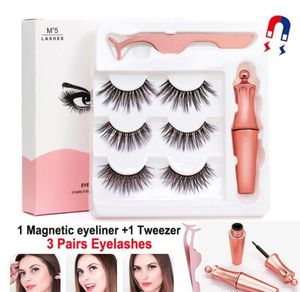 55% di sconto Ciglia magnetiche natalizie con eyeliner e pinzetta Party 3 paia 5 ciglia finte magnetiche Set eyeliner liquido Ciglia riutilizzabili