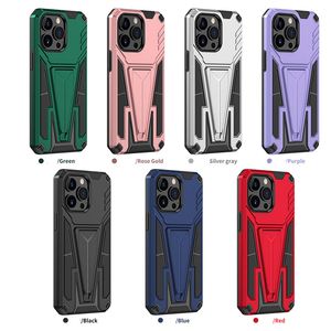 Magnetisk bilhållare Ny design Telefonväskor för iPhone Pro Case XR XS Samsung Huawei Moto Opo Vivo TPU PC i Kickstand ShockoProof Cover