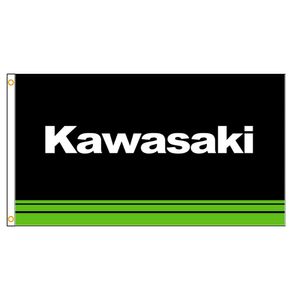 3x5fts Japan Kawasaki Motorfietsraces Vlag voor auto -garagedecoratie Banner