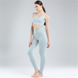Outfit Yoga Outfit Damska Fitness Sports Wear Seamless Set Long Sleeve Bra Workout 3-częściowy bieg