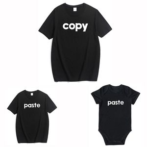 Matching Clothes Copy Paste Mommy Daughter Son Family Look Father T Shirt Romper Summer Letter Baby Kids Outfits 210417