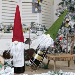 Presente de Natal Sacos Decorações Santa Claus Saco De Vinho Garrafa De Vidro Set Xmas Champagne Decoração ZWL22