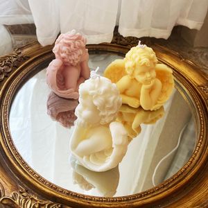 Candle Mold 3D Angel Shape Homemade Scented Plaster Resin Craft Making Silicone Mould Tools