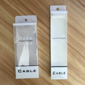 Universal White Transparent PVC Plast Retail Package Box för 1m 2m iPhone PD Laddare Kabel Typ-C Data Cable Line Cord Packaging
