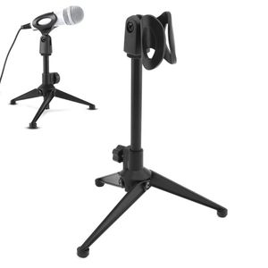 Portable Metal Microphone Three-Legged Lifting Stand 180 Degree Rotation Angle for Live Broadcast / Video Chat
