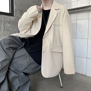 Мужская мода Свободные пальто для отдыха Повседневные пиджаки Мужской пиджак Одиночная одежда в стиле вестерн Верхняя одежда Большие размеры M-2XL 210524