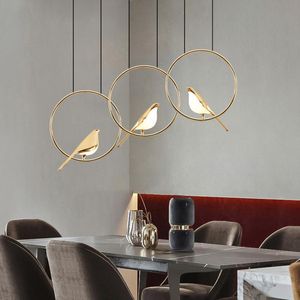 Lampy wiszące nordyc nowoczesny złoty ptak LED żyrandolowy żyrandol kuchnia restauracja luksusowa dekoracja domu dekoracje pokoju